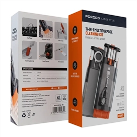 کیت تمیز کننده لوازم دیجیتال 11 در 1 پرودو Porodo Cleaning Kit PD-LFST163-BK