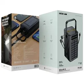 پاوربانک خورشیدی گرین لاین 60000 مدل Solar X با توان 22.5 وات و کابل متصل