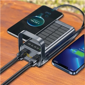 پاوربانک خورشیدی 30000 گرین لاین Green Lion Solar X GLPX49 GNSOL49PB30BK توان 22.5 وات و کابل متصل