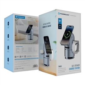 شارژر وایرلس به همراه اسپیکر پاورولوژی مدل PWCUQC039 POWEOLOGY