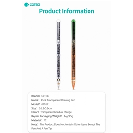 قلم آیپد شفاف کوتسی Coteci Punk Transparent Drawing Pen 62012