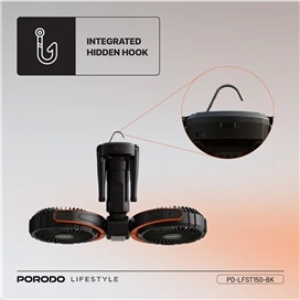 پنکه شارژی رو میزی به همراه پاور بانک پرودو Porodo Dual-Head Oscillating Fan PD-LFST150