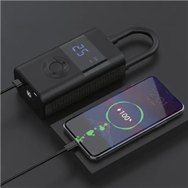 پمپ باد و پاوربانک پاورولوژی Powerology Air Compressor Power Bank PPBCHA55BK