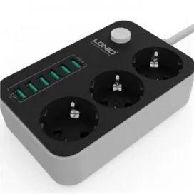 سه راهی برق الدینیو Ldnio 3Power Socket 6Usb SE3631