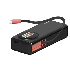 پاوربانک 10000 پرودو Porodo Animated Display PD-PBFCH072-BK توان 45 وات همراه با کابل متصل