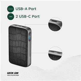 پاوربانک 100 وات 20000 گرین لاین Green Lion Valmont Power Bank GNVLM20KPBBK