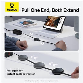 کابل جمع شونده Type-C به Type-C بیسوس Baseus Free2Pull Mini P103645001 طول 100 سانتی‌متر توان 60 وات