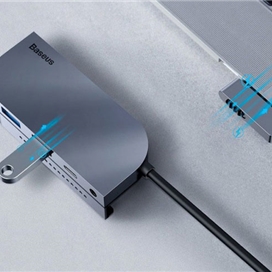 هاب چندکاره بیسوس Baseus Bend Angle Multi-Functional Type C HUB CAHUB-CWJ0G
