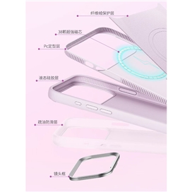 قاب چرمی مگسیف MagSafe ممومی memumi مدل نگین دار مناسب برای Apple iPhone 17 Pro Max