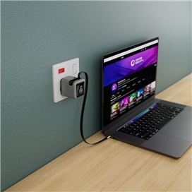 آداپتور شارژ 70 وات هوشمند پاورولوژِی Powerology Halo Dual-Port GaN Charger PWCUQC051