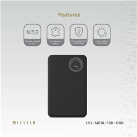 پاوربانک وایرلس 10000 لولو Levelo Marbella MagSafe Leather Power Bank LVLMRBL10KORG