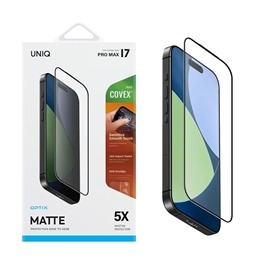 گلس آیفون 17 پرو مکس برند یونیک مدل UNIQ Optix Covex™ Matte مناسب برای Apple iPhone 17 Pro Max