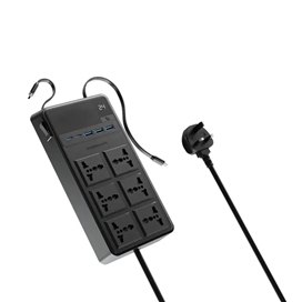 چندراهی برق 2500 وات به همراه کابل جمع شونده پاورولوژی Powerology 6AC Power Strip PWCUQC030