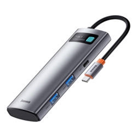 هاب 7 پورت بیسوس Baseus Metal Gleam 7 in 1 Multifunctional Type-C HUB WKWG020113