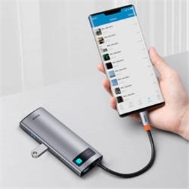 هاب 7 پورت بیسوس Baseus Metal Gleam 7 in 1 Multifunctional Type-C HUB WKWG020113