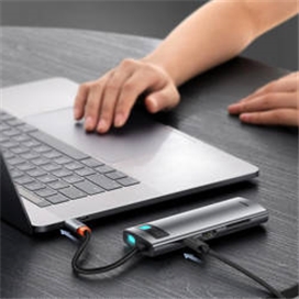 هاب 7 پورت بیسوس Baseus Metal Gleam 7 in 1 Multifunctional Type-C HUB WKWG020113
