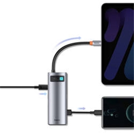 هاب 7 پورت بیسوس Baseus Metal Gleam 7 in 1 Multifunctional Type-C HUB WKWG020113