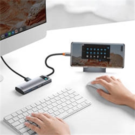 هاب 7 پورت بیسوس Baseus Metal Gleam 7 in 1 Multifunctional Type-C HUB WKWG020113