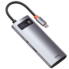 هاب 5 پورت بیسوس Baseus Metal Gleam 5 in 1 Multifunctional Type-C HUB WKWG020013