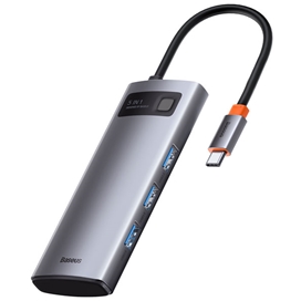 هاب 5 پورت بیسوس Baseus Metal Gleam 5 in 1 Multifunctional Type-C HUB WKWG020013