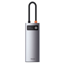 هاب 5 پورت بیسوس Baseus Metal Gleam 5 in 1 Multifunctional Type-C HUB WKWG020013