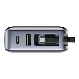 پاوربانک 10000 گرین لاین Green Lion Madrid 10 GL-PX31 GNMAD10PBKGY توان 35 وات با کابل متصل