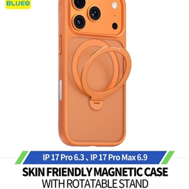قاب برند بلو مدل Blueo Skin Friendly Frosted Anti-drop Case Ring Stand 360° مناسب برای Apple iPhone 17 Pro Max