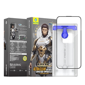 محافظ صفحه بلو سه بعدی با اپلیکاتور Blueo AR 3D Curved Hot Bending Tempered HD Glass with Applicator مناسب برای Apple iPhone 16 Pro Max