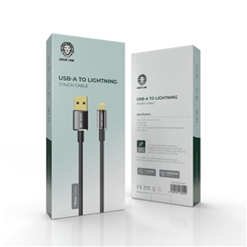 کابل شارژ لایتنینگ 1 متر گرین لاین Green Lion USB-A to Lightning Tough Cable GNTPTGHATLBK