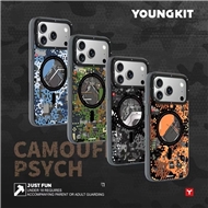 قاب برند Youngkit یانگ کیت ارتشی مدل Camouf Psych مناسب برای Apple iPhone 17 Pro