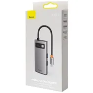 هاب 4 پورت بیسوس Baseus Metal Gleam 4 in 1 Multifunctional Type-C HUB CAHUB-CY0G توان 100 وات