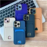 قاب چرمی Leather مدل جاکارتی دار مناسب برای Apple iPhone 13