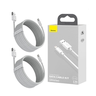 پک 2تایی کابل لایتنینگ بیسوس Baseus Simple Wisdom Kit TZCALZJ-02 طول 1.5 متر توان 2.4 آمپر