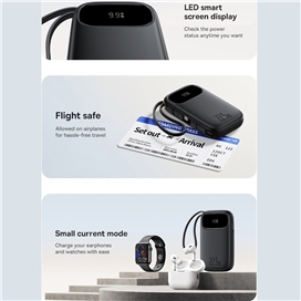 پاوربانک 22.5 وات 20000 با کابل تایپ سی و لایتنینگ بیسوس Baseus Qpow 3 Power Bank PPQD3-2022D