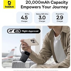 پاوربانک 22.5 وات 20000 با کابل تایپ سی و لایتنینگ بیسوس Baseus Qpow 3 Power Bank PPQD3-2022D