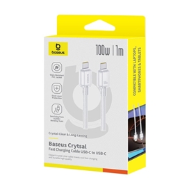 کابل شارژ دو سر تایپ سی 1 متر 100 وات بیسوس Baseus Crystal Fast Charging Cable CB000132